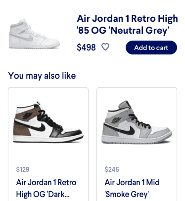 Example screenshot for You May Also Like like Amazon